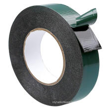 Double-sided Acrylic Foam solvent glue 1mm black PE foam tape With Green Film